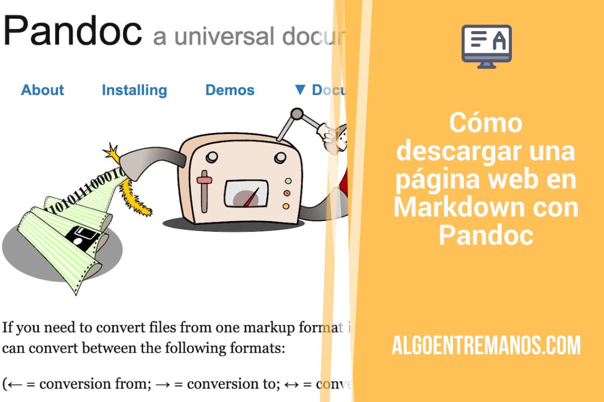 Cómo descargar una página web en Markdown con Pandoc