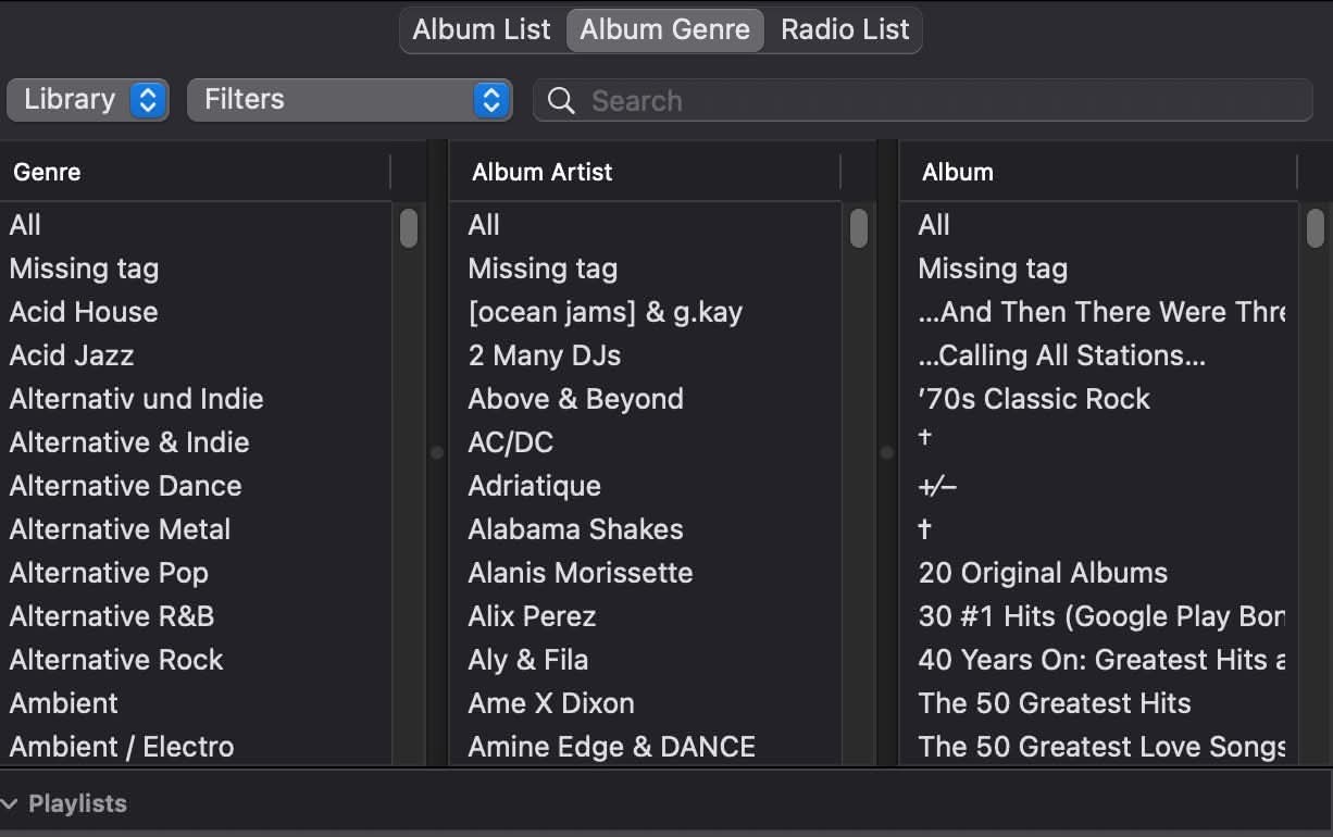 filtrado de canciones en foobar2000 con refacets