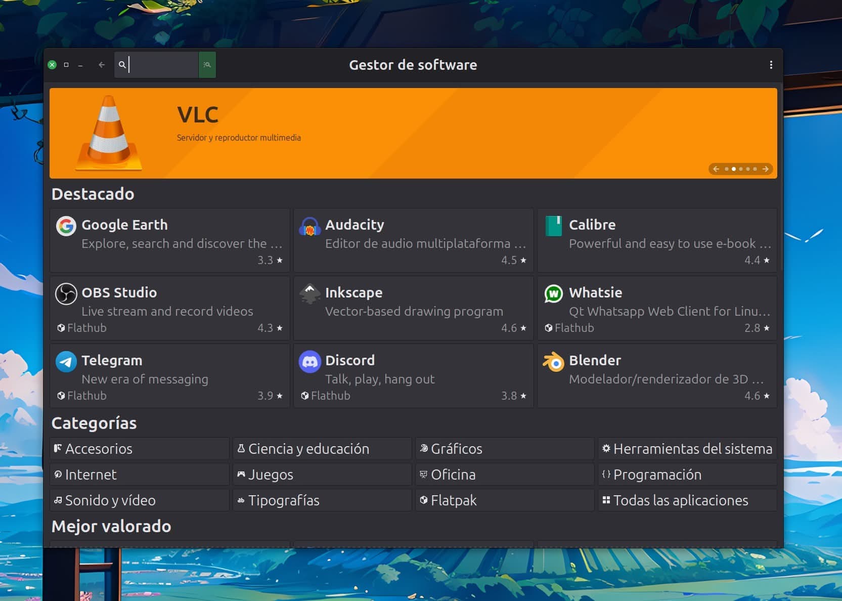 Instalar el programa desde una tienda de aplicaciones como la que tiene Ubuntu o Linux Mint