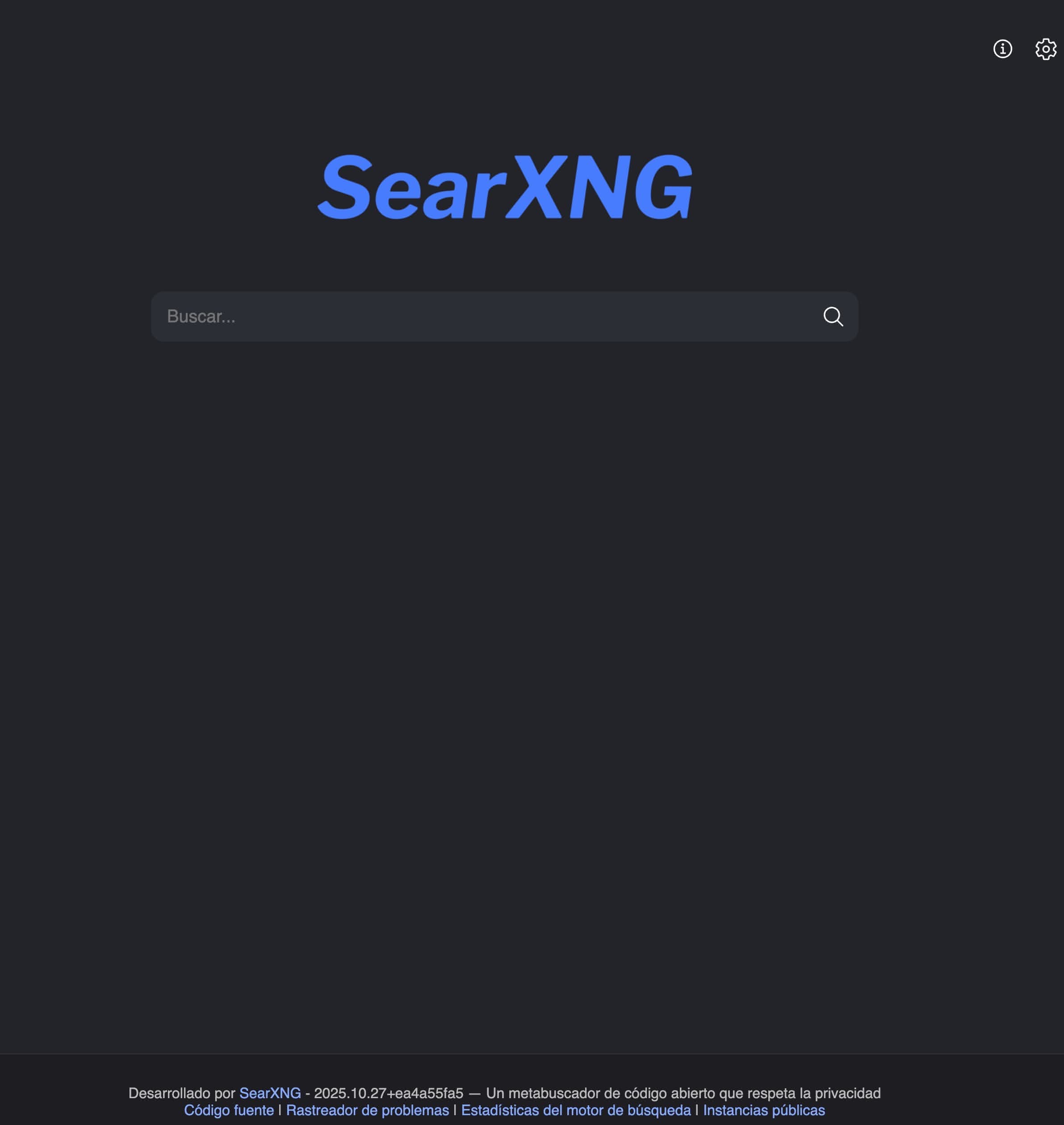 SearXNG, buscador privado en mi servidor local.
