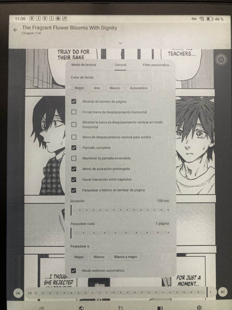 Personalizamos cómo vemos el manga en Komikku. 